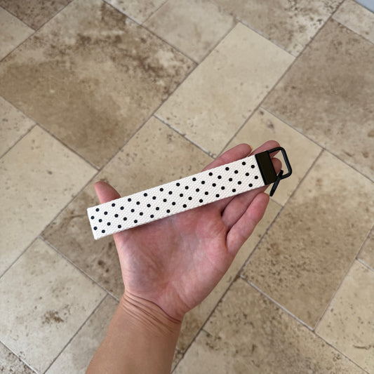 polka dot wristlet keychain