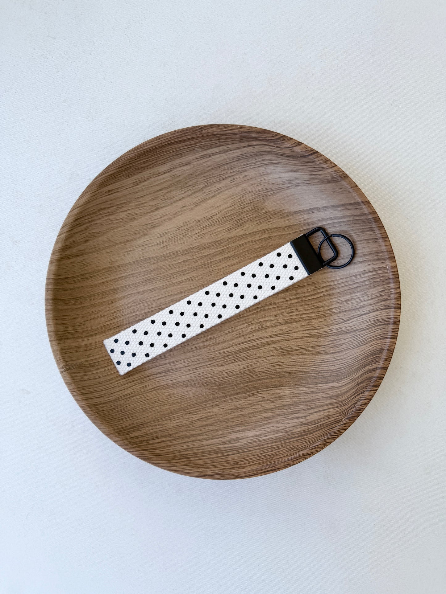 polka dot wristlet keychain