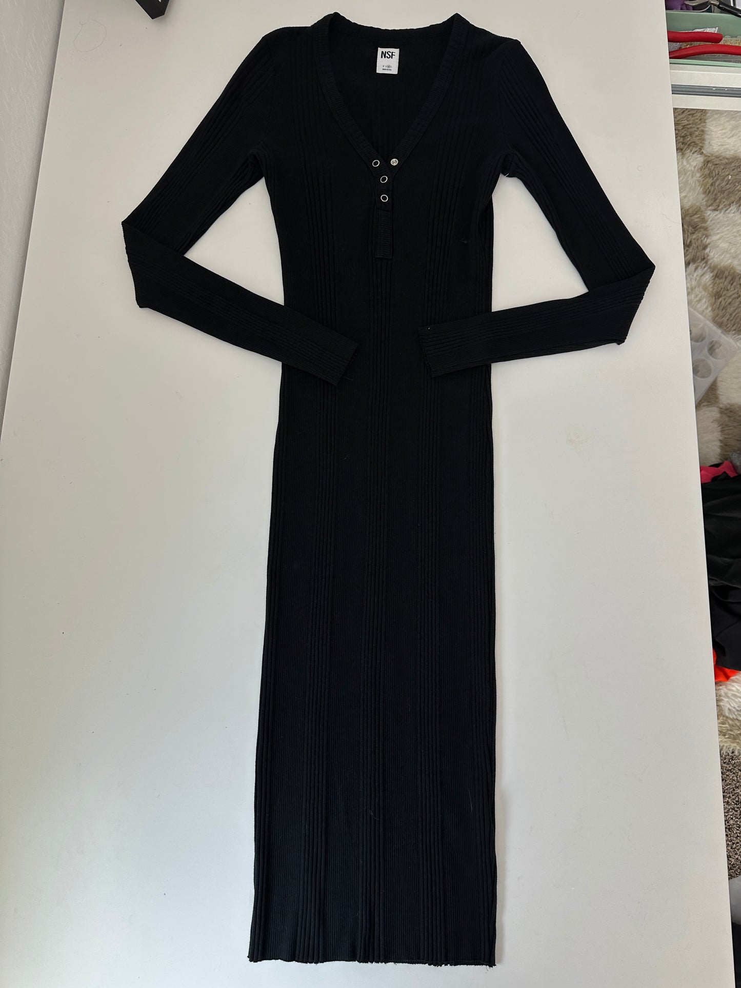 NSF ribbed button down midi dress (size medium)