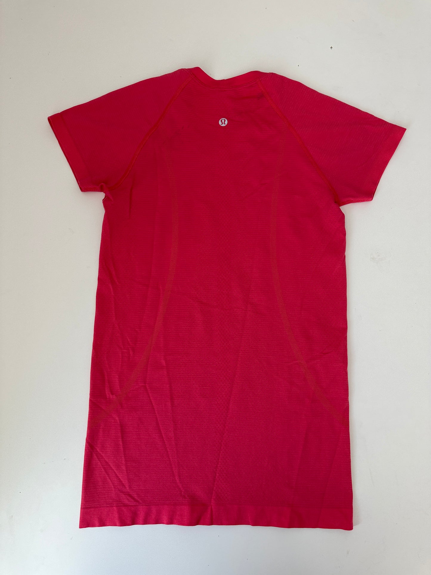 lululemon pink short sleeve swiftly - full length (size 6)