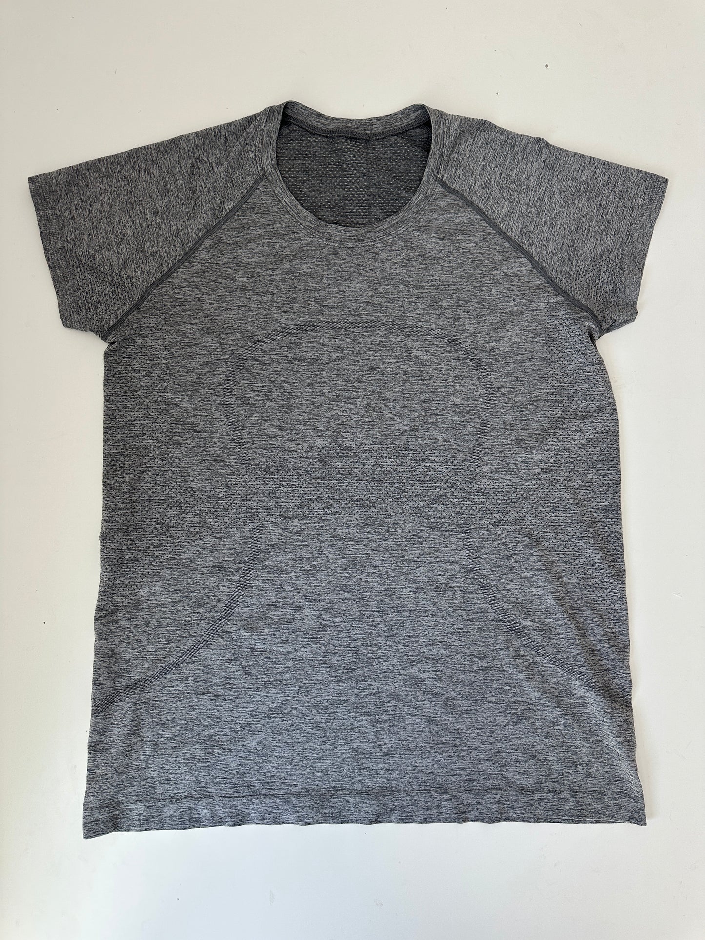 lululemon grey short sleeve swiftly - full length (size 14)