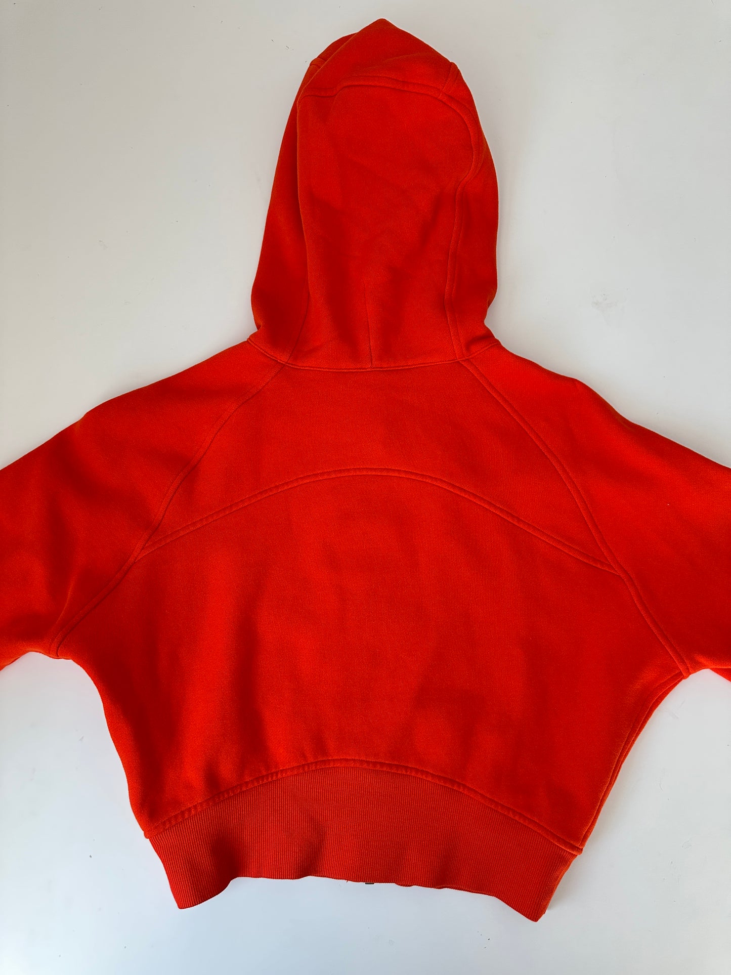 lululemon orange cropped scuba full zip hoodie (size 8)