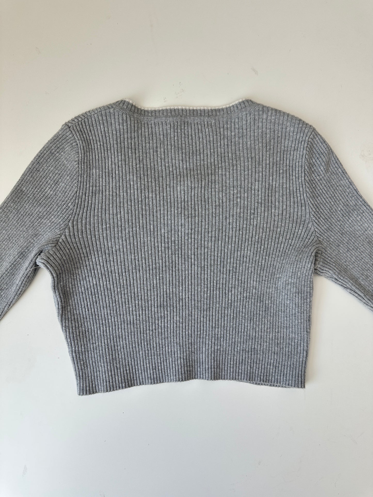 brandy melville grey ribbed sweater (one size - size small)