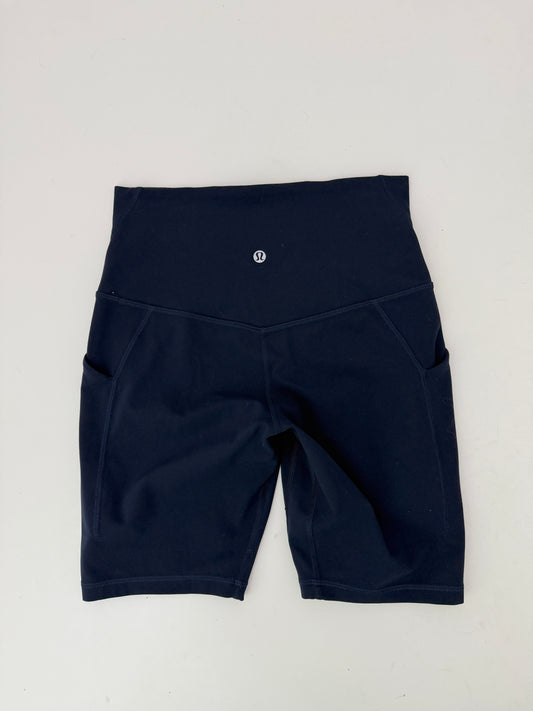 lululemon navy high rise align shorts with pockets (size 6, 8" inseam)