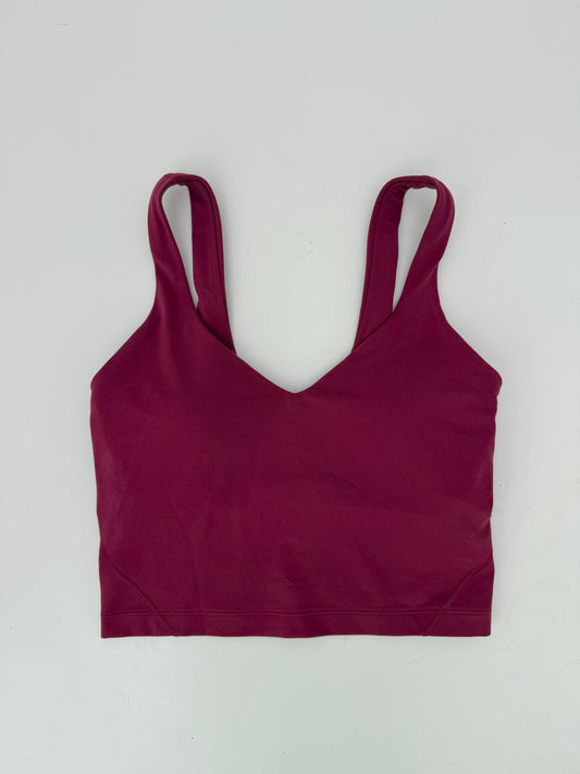 lululemon maroon cropped align tank (size 2)