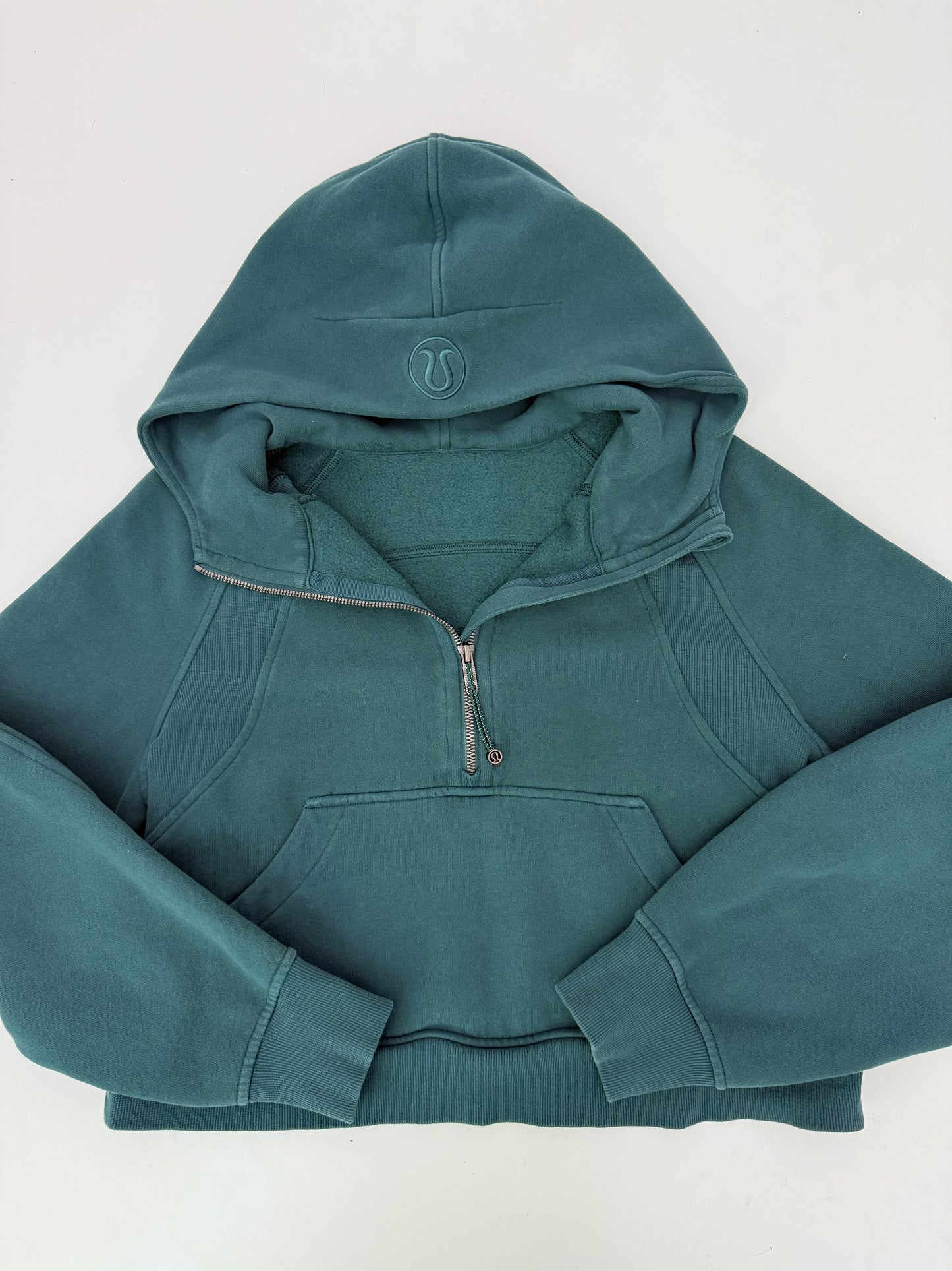 lululemon teal scuba 1/2 zip hoodie (size XS/S)