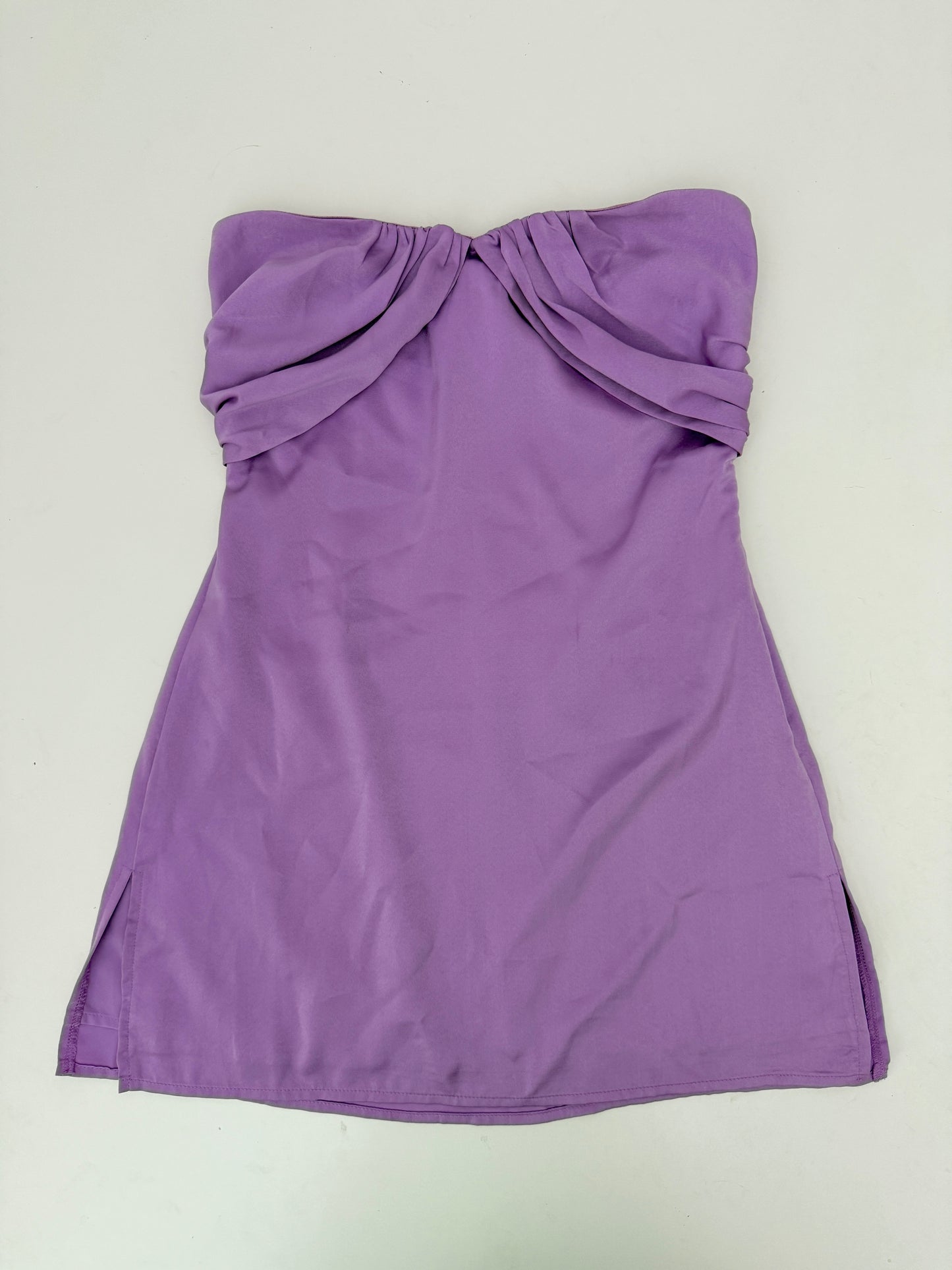 princess polly purple satin strapless dress (size 6)
