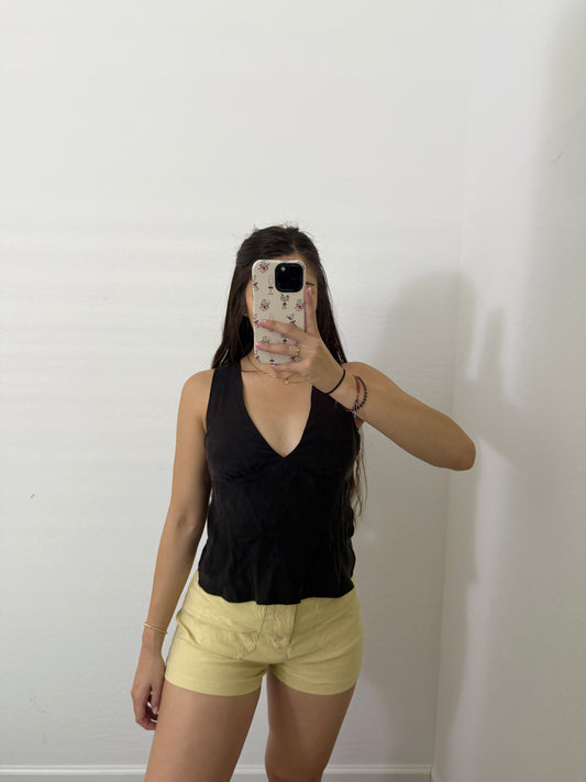 glassons black plunge neck tank (size 6)