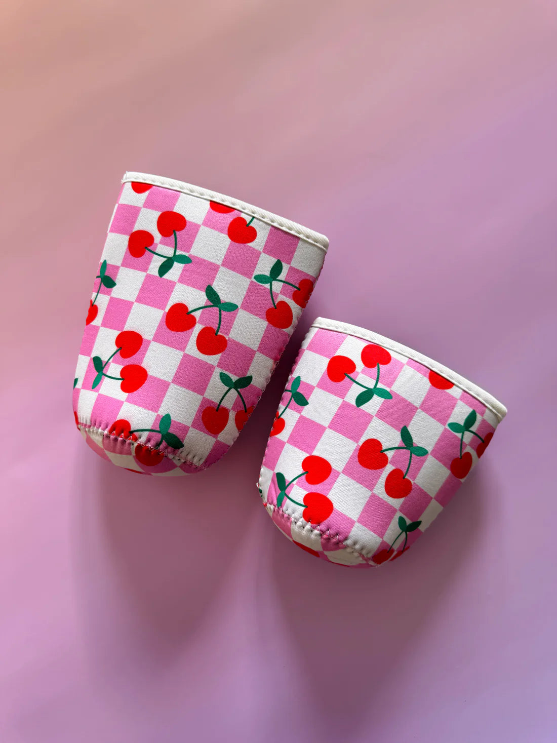 checkered cherry cup sleeve