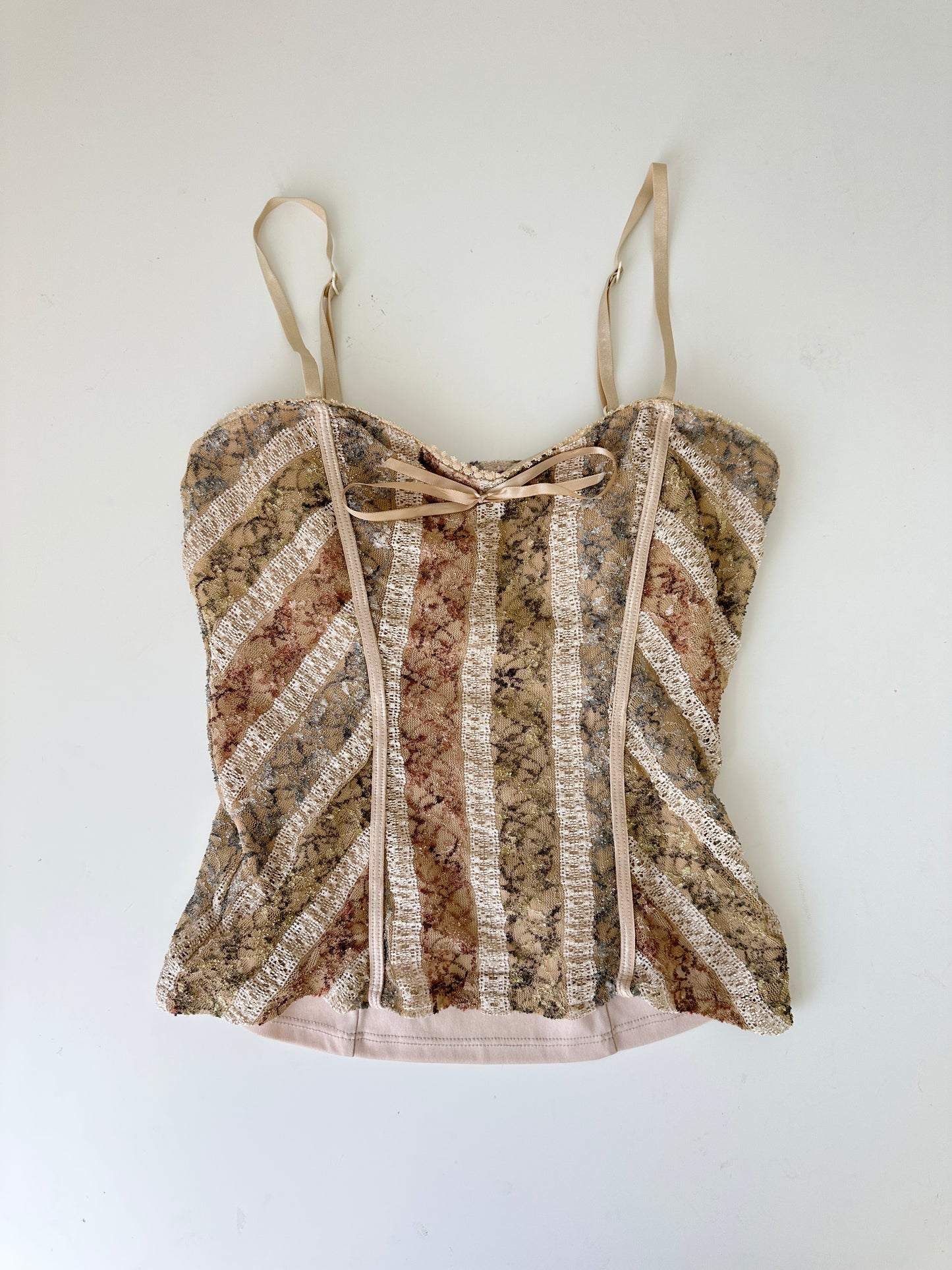 vintage layered lace cami tank (size medium)