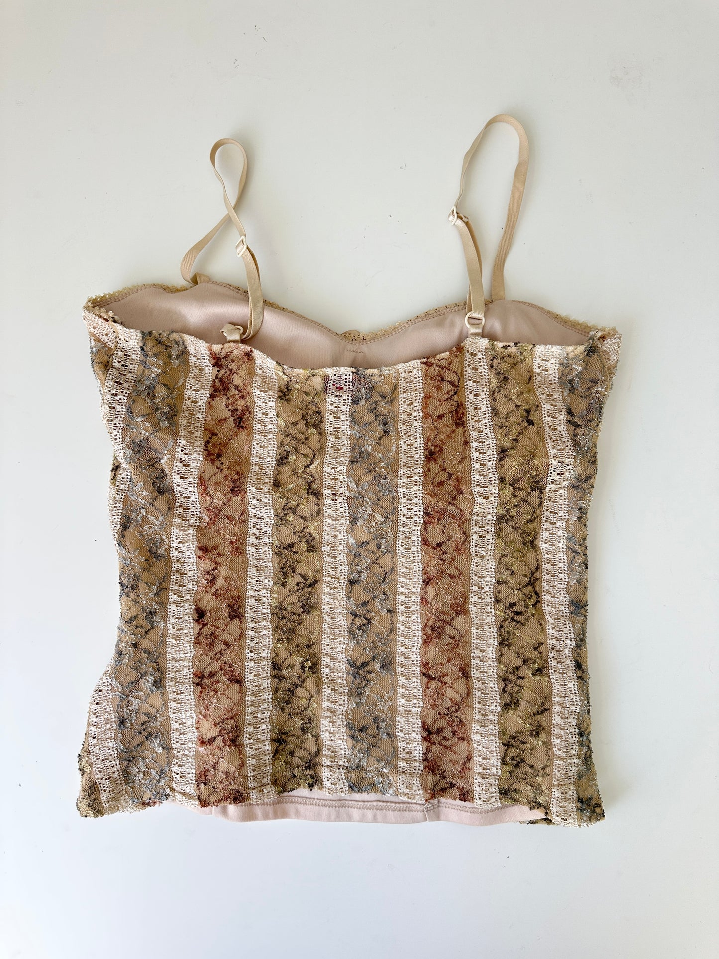 vintage layered lace cami tank (size medium)