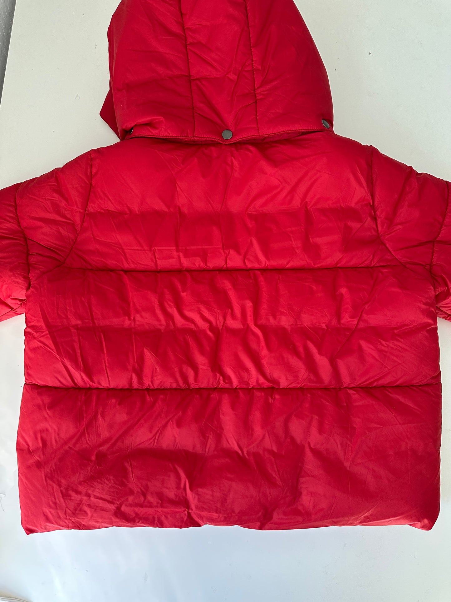 banana republic red cropped puffer jacket (size xs)