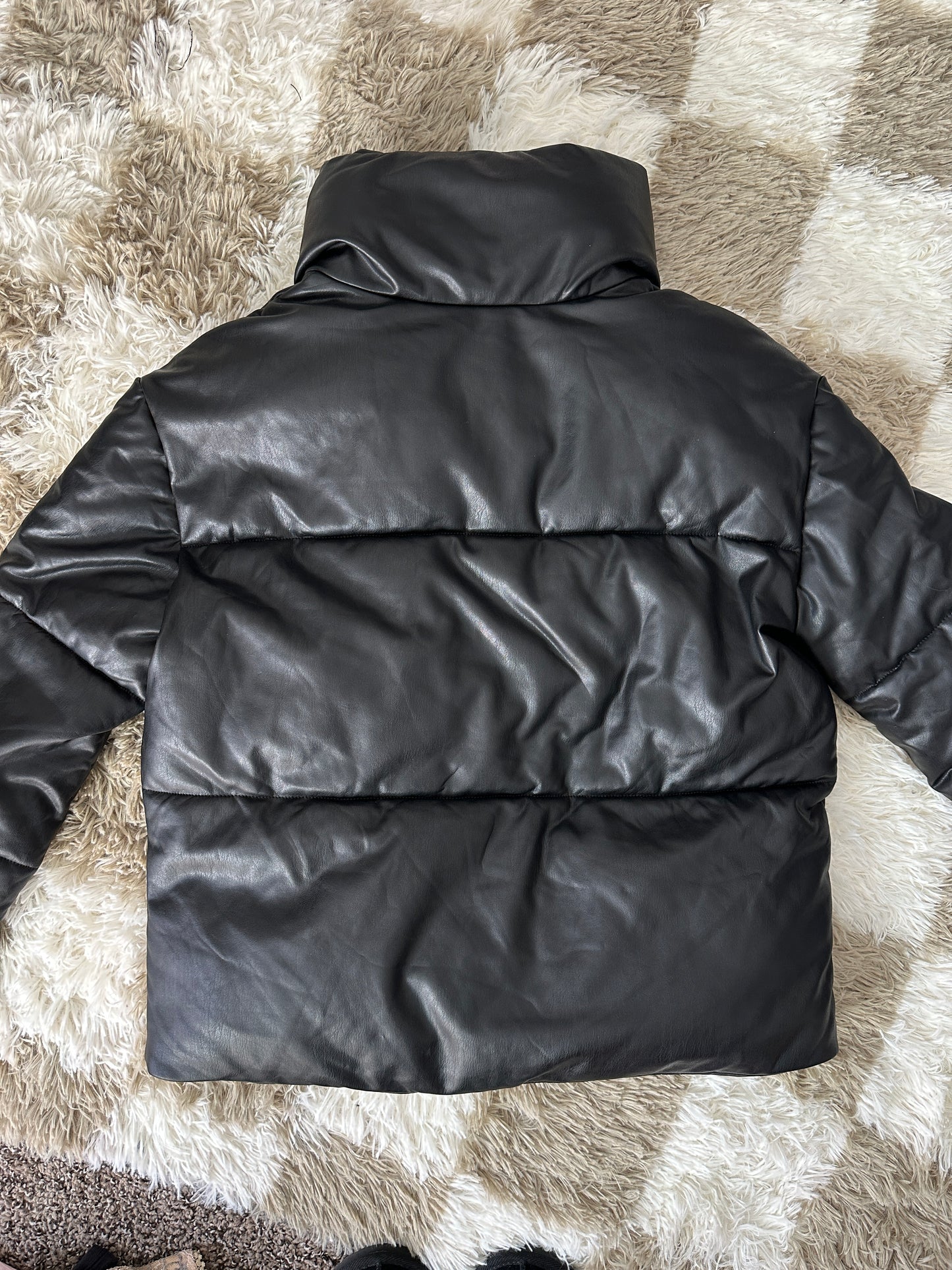 avec les filles leather puffer jacket (size xs)