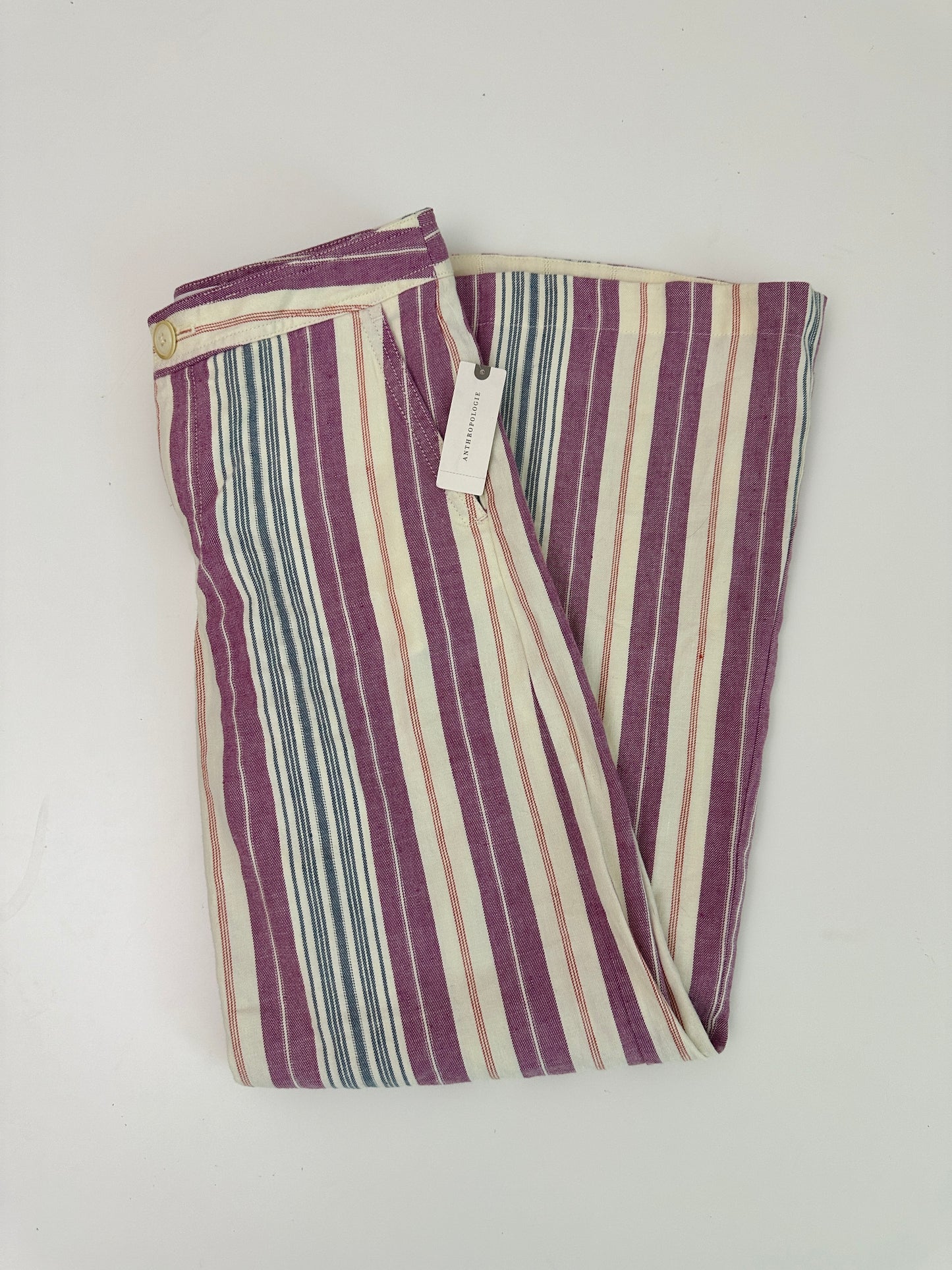 anthropologie striped flare pants  (26" waist - 29 length ")