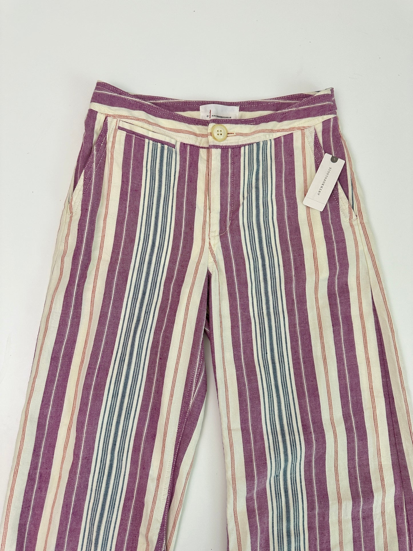 anthropologie striped flare pants  (26" waist - 29 length ")