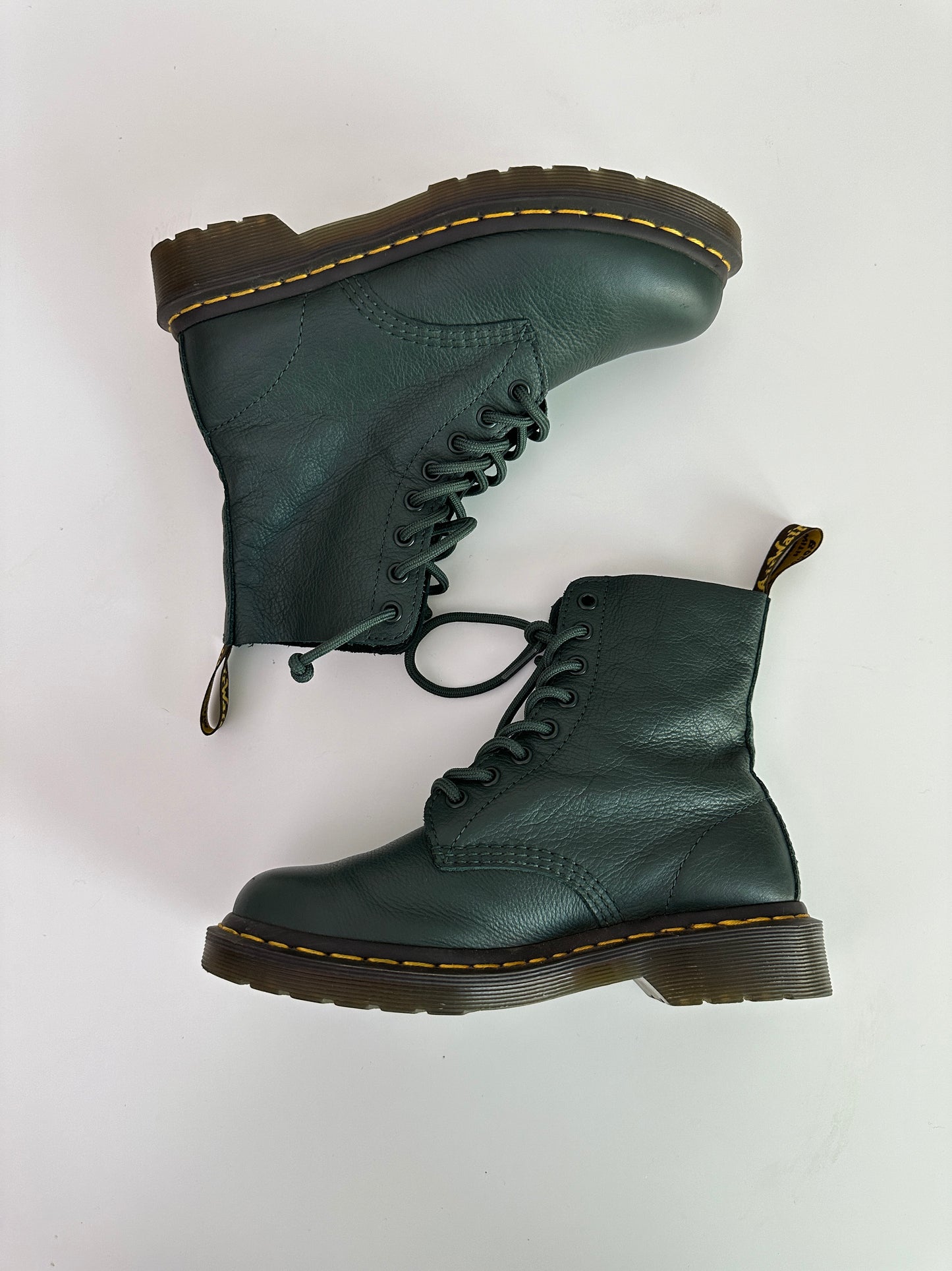 doc marten green 1460 pascal leather boots (size W6)