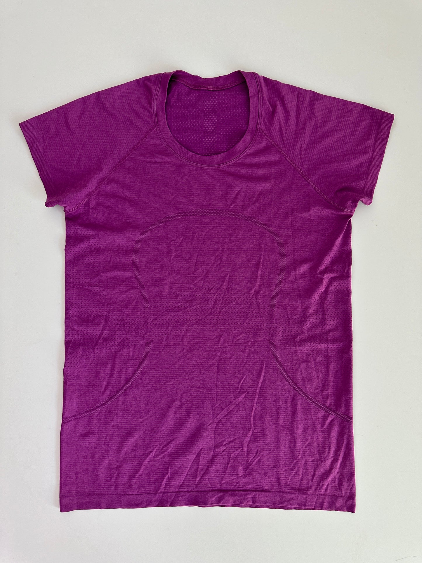 lululemon purple short sleeve swiftly - full length (size 12)