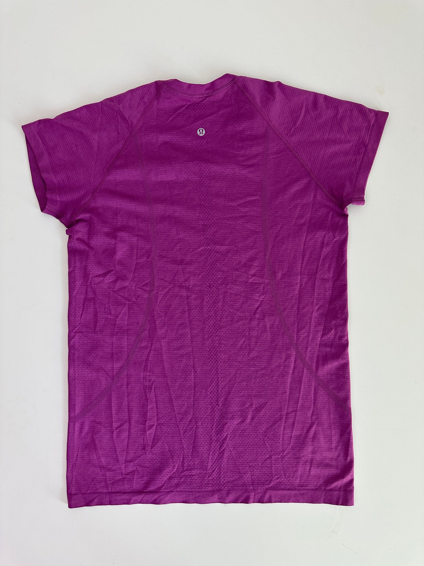 lululemon purple short sleeve swiftly - full length (size 12)