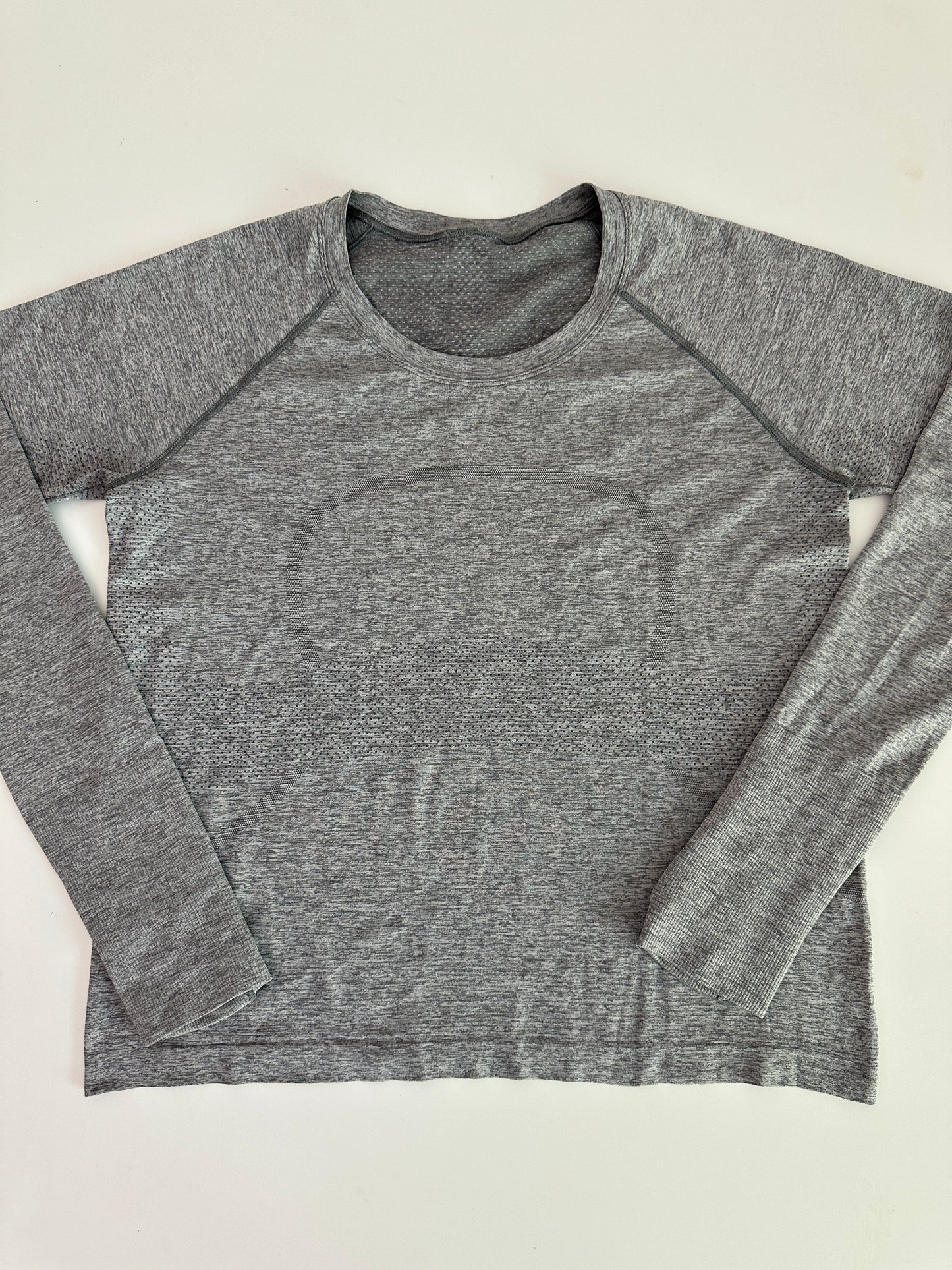 lululemon grey long sleeve swiftly - race length (size 12)