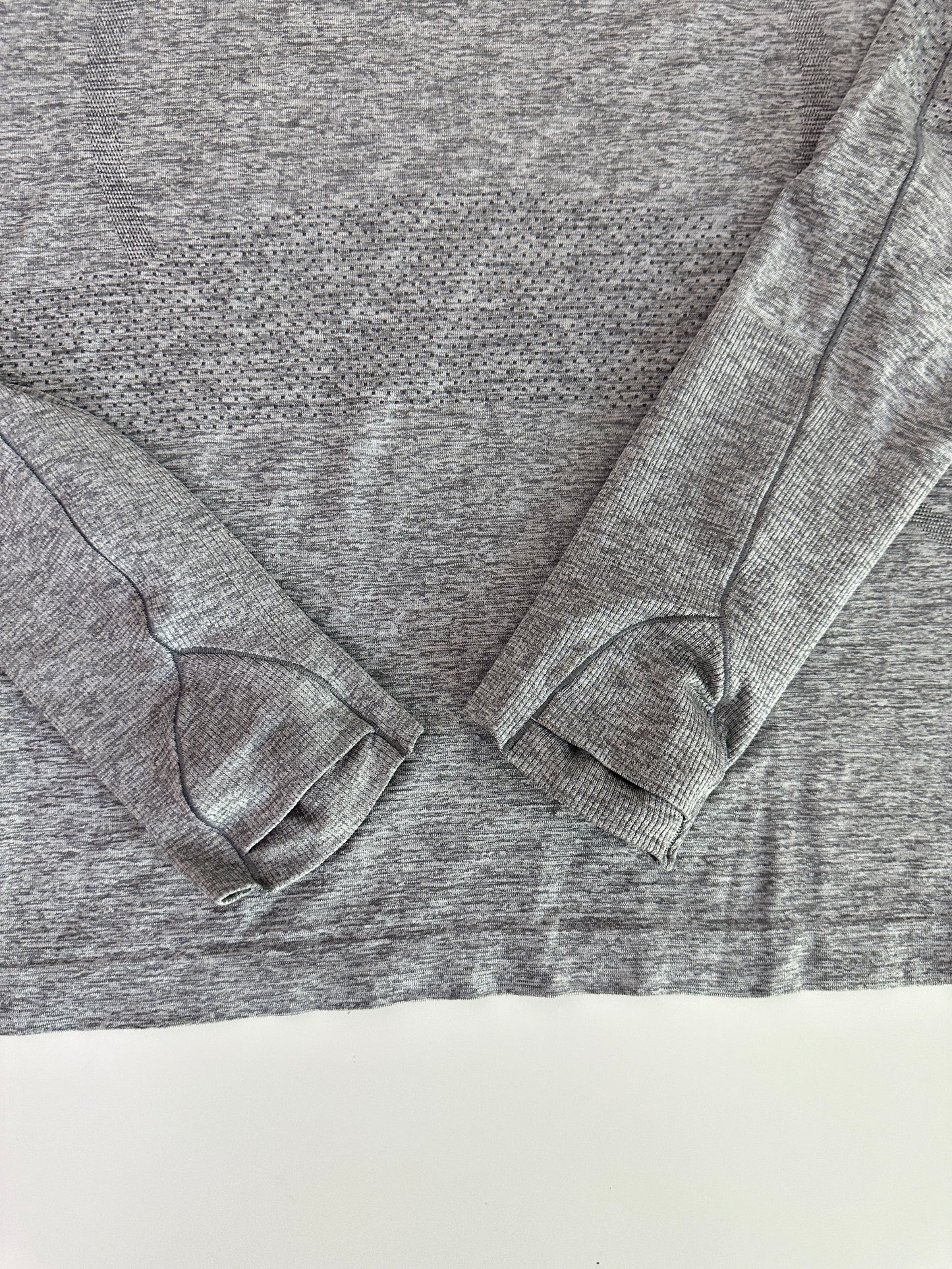 lululemon grey long sleeve swiftly - race length (size 12)