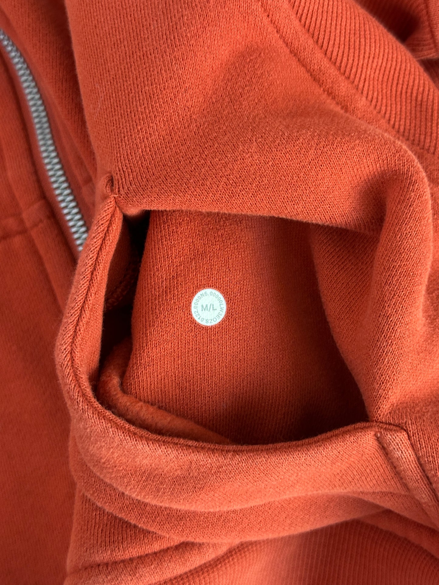 lululemon orange scuba full zip hoodie (size M/L)